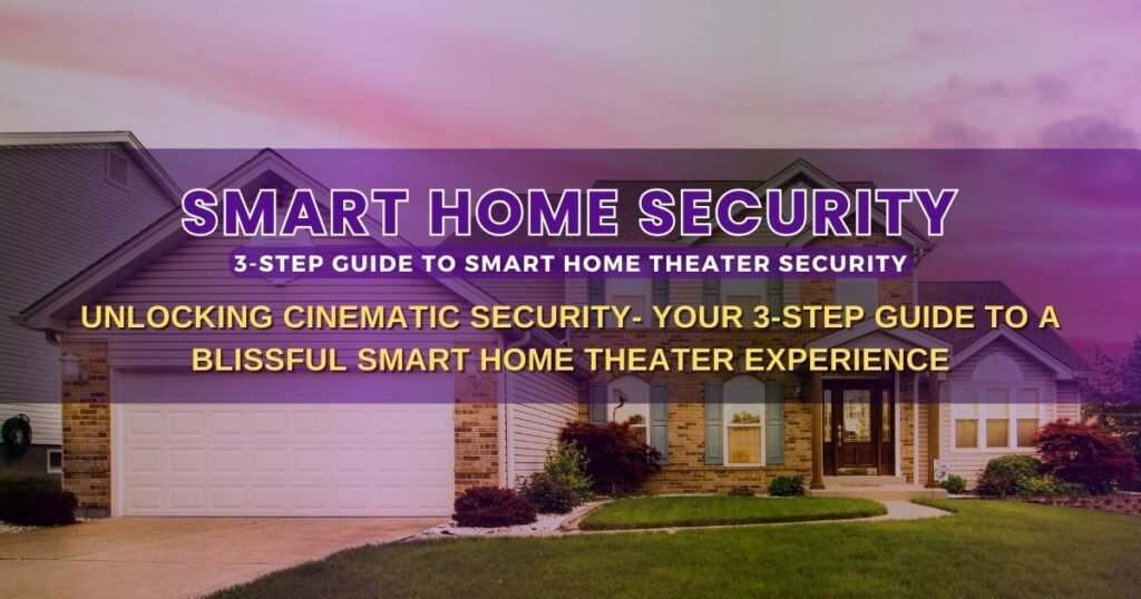 Secure Bliss - A diagram illustrating the 3-step guide to secure smart home theaters against security risks.