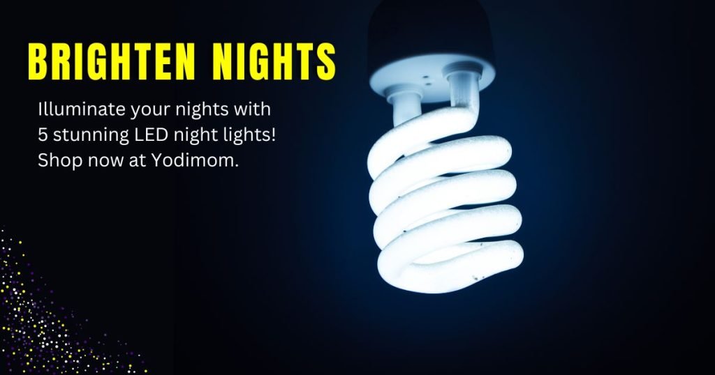 Variety of LED night lights in different designs and colors - Yodimom